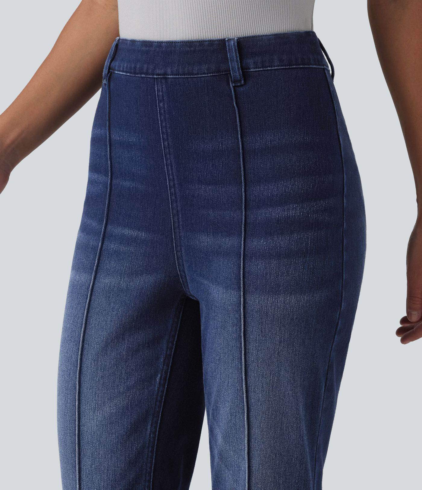 Pantalones vaqueros de trabajo Halara Flex™ de talle alto y corte bota con bolsillos