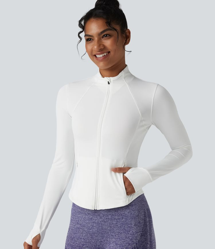 Durable Water Repellent Hooded Thumb Holes Curved Hem Running 3-in-1 Jacket with Pockets