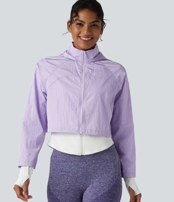 Durable Water Repellent Hooded Thumb Holes Curved Hem Running 3-in-1 Jacket with Pockets