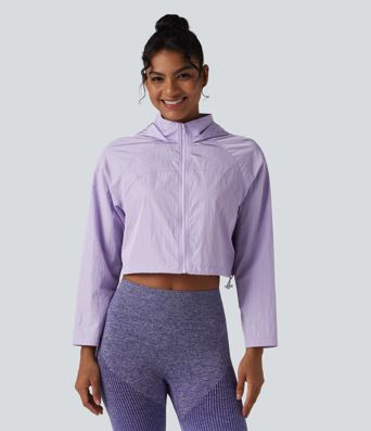 Durable Water Repellent Hooded Thumb Holes Curved Hem Running 3-in-1 Jacket with Pockets