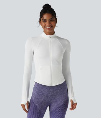 Durable Water Repellent Hooded Thumb Holes Curved Hem Running 3-in-1 Jacket with Pockets