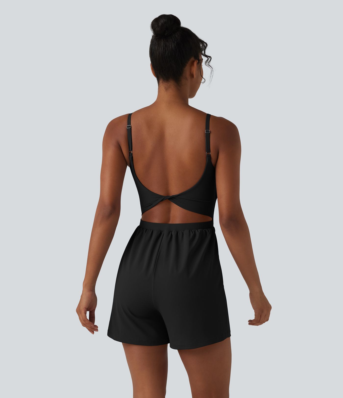 SoftlyZero™ Airy Twisted Backless Adjustable Straps 2-in-1 Built-in Bra Cool Touch Yoga Romper with Pocket-Easy Peezy SoftlyZero™ Airy Twisted Backless Adjustable Straps 2-in-1 Built-in Bra Cool Touch Yoga Romper with Pocket-Easy Peezy