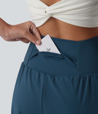 SoftlyZero™ Airy Super High Waisted 2-in-1 Cool Touch Yoga Shorts 9'' with Pockets