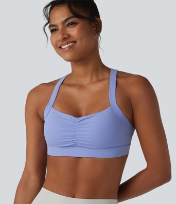 Geraffter Yoga-Sport-BH mit geringem Support