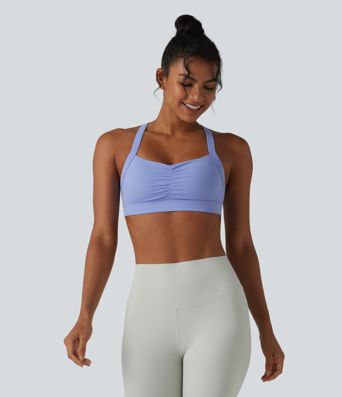 Geraffter Yoga-Sport-BH mit geringem Support