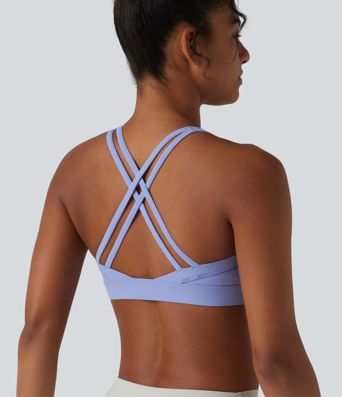 Geraffter Yoga-Sport-BH mit geringem Support