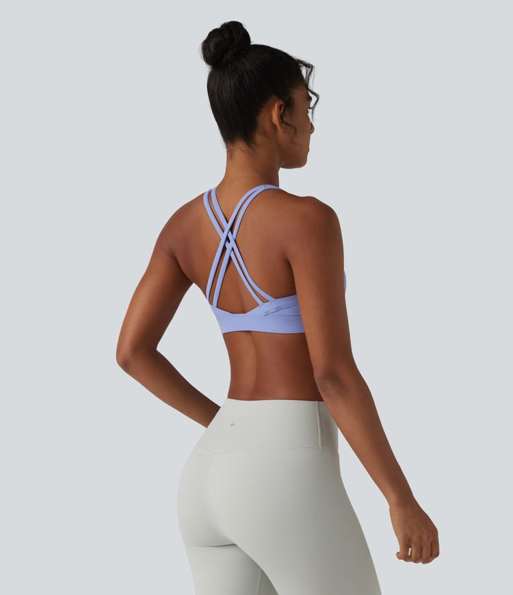 Geraffter Yoga-Sport-BH mit geringem Support