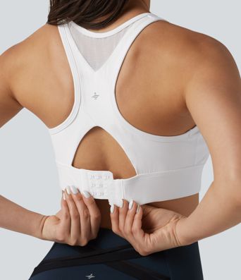 Halara UltraSculpt™ Medium Support Racerback Adjustable Buckle Breathable Mesh Built-in Bra Training Sports Bra