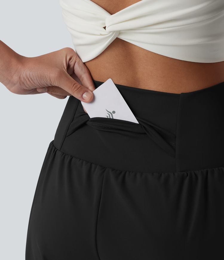 SoftlyZero™ Airy Super High Waisted 2-in-1 Cool Touch Yoga Shorts 9'' with Pockets