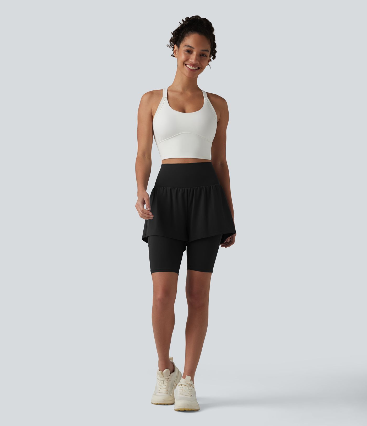 SoftlyZero™ Airy Super High Waisted 2-in-1 Cool Touch Yoga Shorts 9'' with Pockets