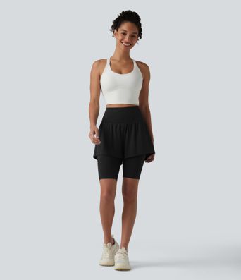 SoftlyZero™ Airy Super High Waisted 2-in-1 Cool Touch Yoga Shorts 9'' with Pockets