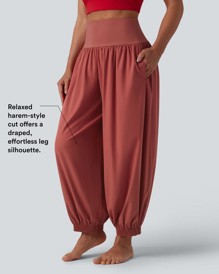 Breezeful™ High Waisted Barrel Leg Quick Dry Yoga Joggers with Pockets