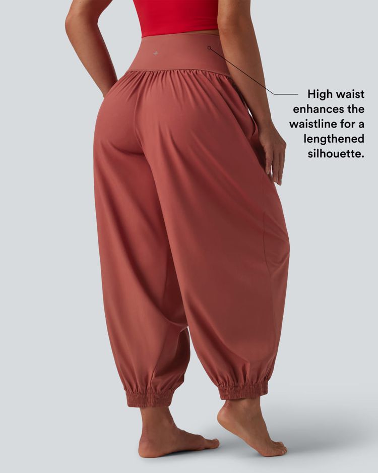 Breezeful™ High Waisted Barrel Leg Quick Dry Yoga Joggers with Pockets
