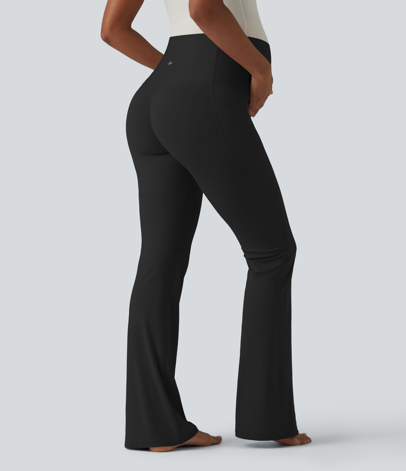 SoftlyZero™ Super High Waisted Flare Yoga Maternity Leggings with Pockets