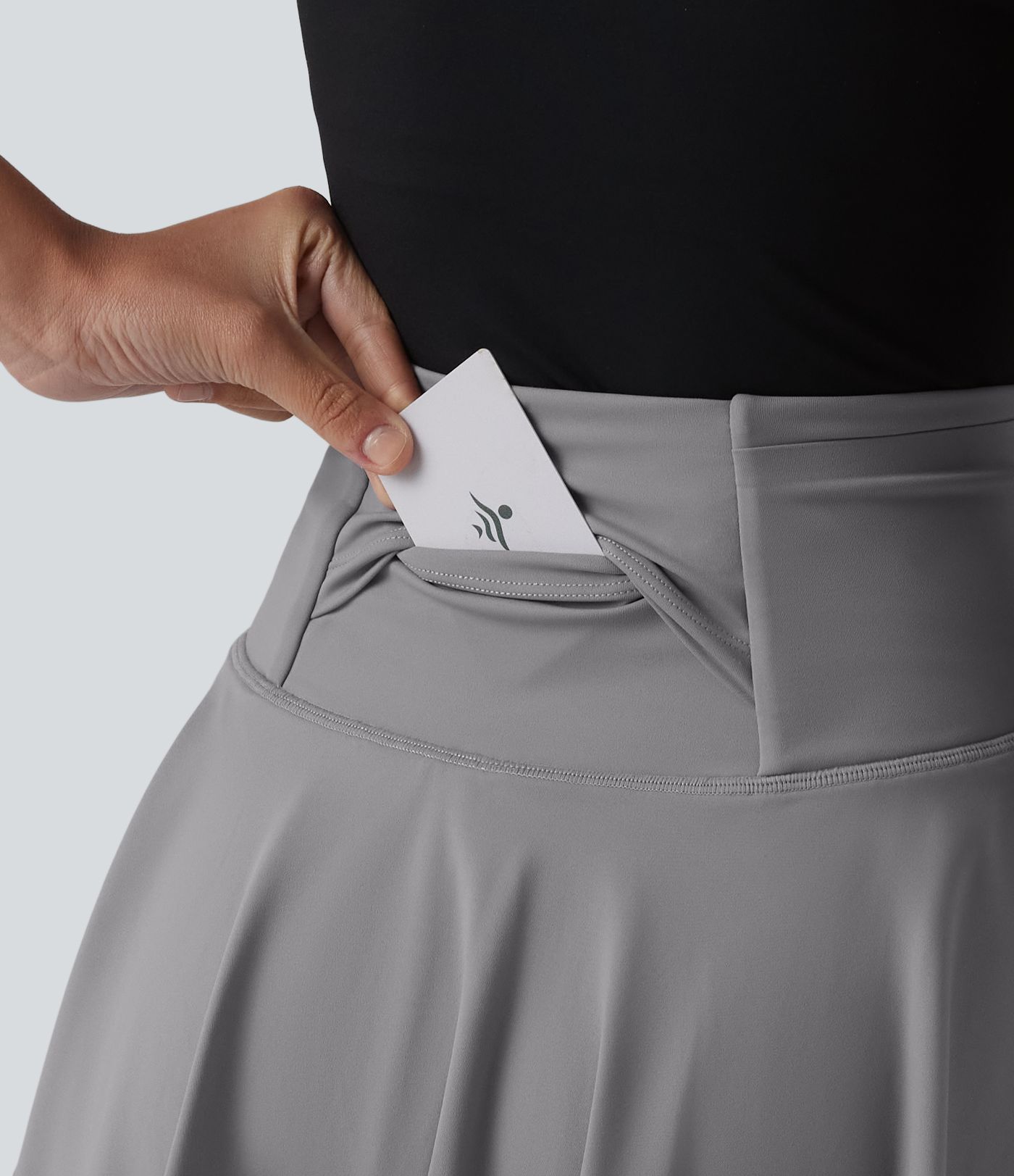 SoftlyZero™ Airy High Waisted 2-in-1 Cool Touch Flare Mini Tennis Skirt with Pockets-UPF50+