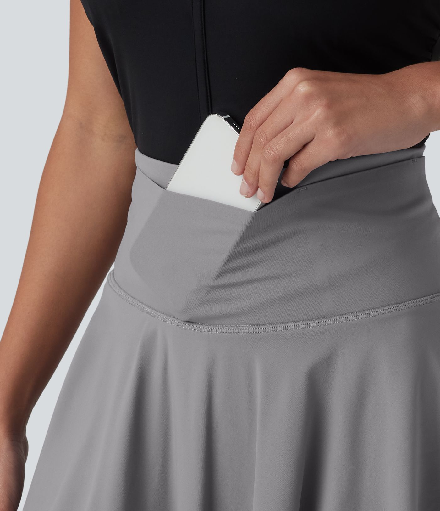SoftlyZero™ Airy High Waisted 2-in-1 Cool Touch Flare Mini Tennis Skirt with Pockets-UPF50+