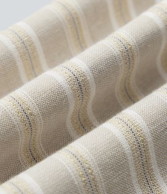 Pantalon tailleur large en lin rayé taille haute avec cordon de serrage et poches