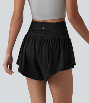 SoftlyZero™ Airy High Waisted 2-in-1 Cool Touch Yoga Shorts 3'' with Pockets