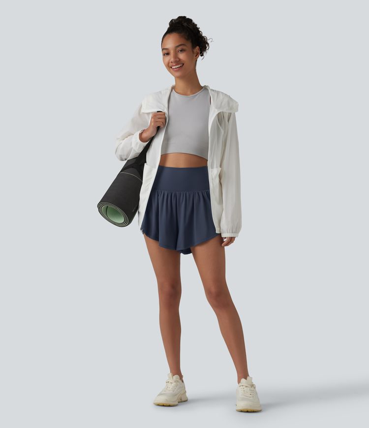 SoftlyZero™ Airy High Waisted 2-in-1 Cool Touch Yoga Shorts 3'' with Pockets