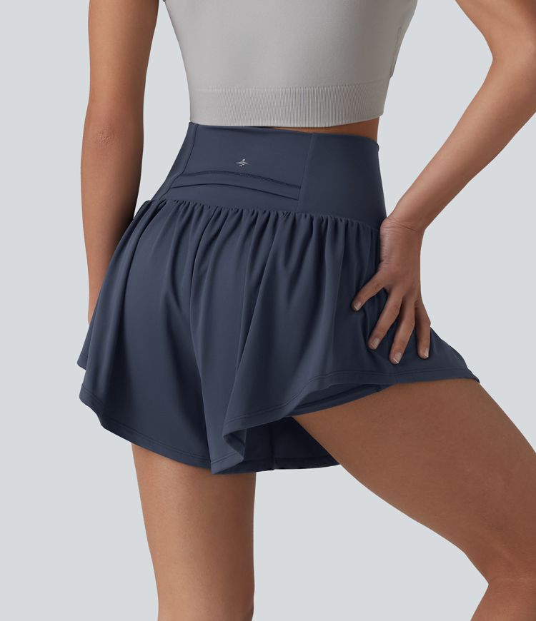 SoftlyZero™ Airy High Waisted 2-in-1 Cool Touch Yoga Shorts 3'' with Pockets