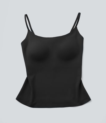 Scoop Neck Built-in Bra Casual Tank Top B-E Cups