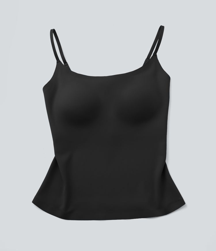 Scoop Neck Built-in Bra Casual Tank Top B-E Cups