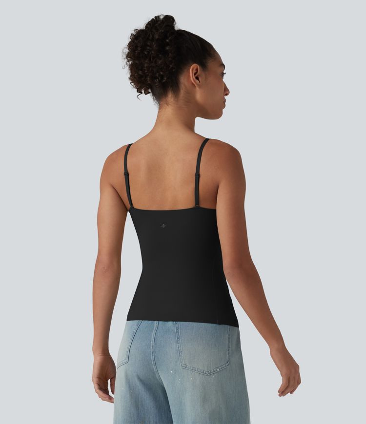 Scoop Neck Built-in Bra Casual Tank Top B-E Cups
