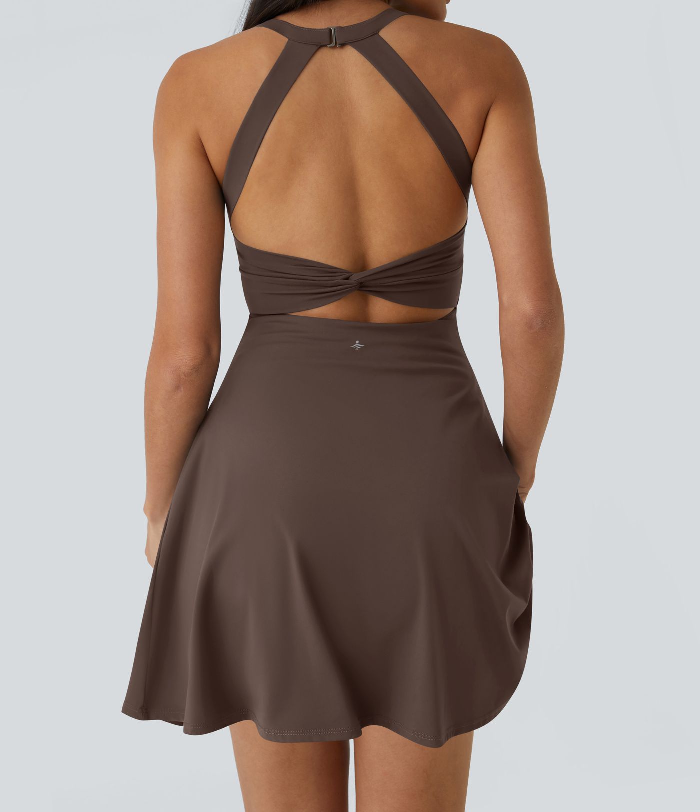 SoftlyZero™ Airy Backless Twisted Flare Low Support Dance Active Dress-Longer Length-Easy Peezy Edition A-C Cups