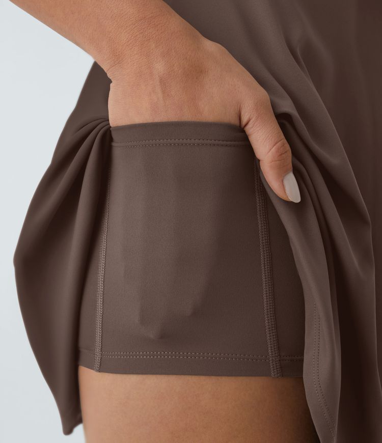 SoftlyZero™ Airy Backless Twisted Flare Low Support Dance Active Dress-Longer Length-Easy Peezy Edition A-C Cups