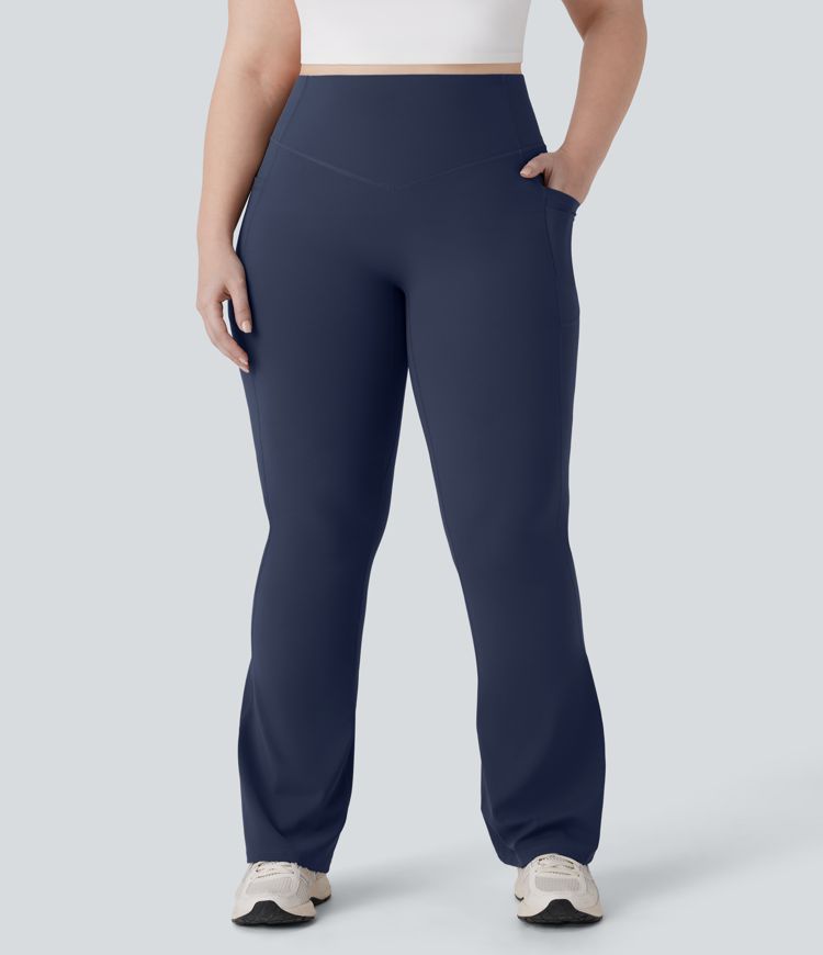 Pantalon de yoga à coupe bootcut gainant galbant taille haute grande taille avec effet scrunch et poches Halara UltraSculpt™ Pantalon de yoga à coupe bootcut gainant galbant taille haute grande taille avec effet scrunch et poches Halara UltraSculpt™