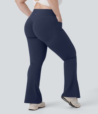 Pantalon de yoga à coupe bootcut gainant galbant taille haute grande taille avec effet scrunch et poches Halara UltraSculpt™ Pantalon de yoga à coupe bootcut gainant galbant taille haute grande taille avec effet scrunch et poches Halara UltraSculpt™