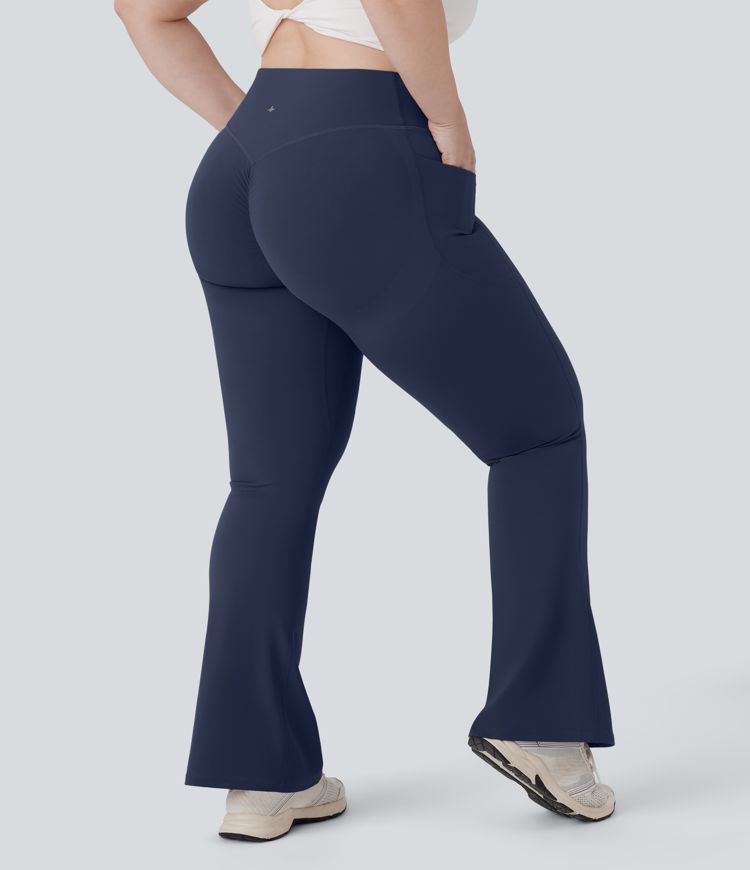 Pantalon de yoga à coupe bootcut gainant galbant taille haute grande taille avec effet scrunch et poches Halara UltraSculpt™ Pantalon de yoga à coupe bootcut gainant galbant taille haute grande taille avec effet scrunch et poches Halara UltraSculpt™