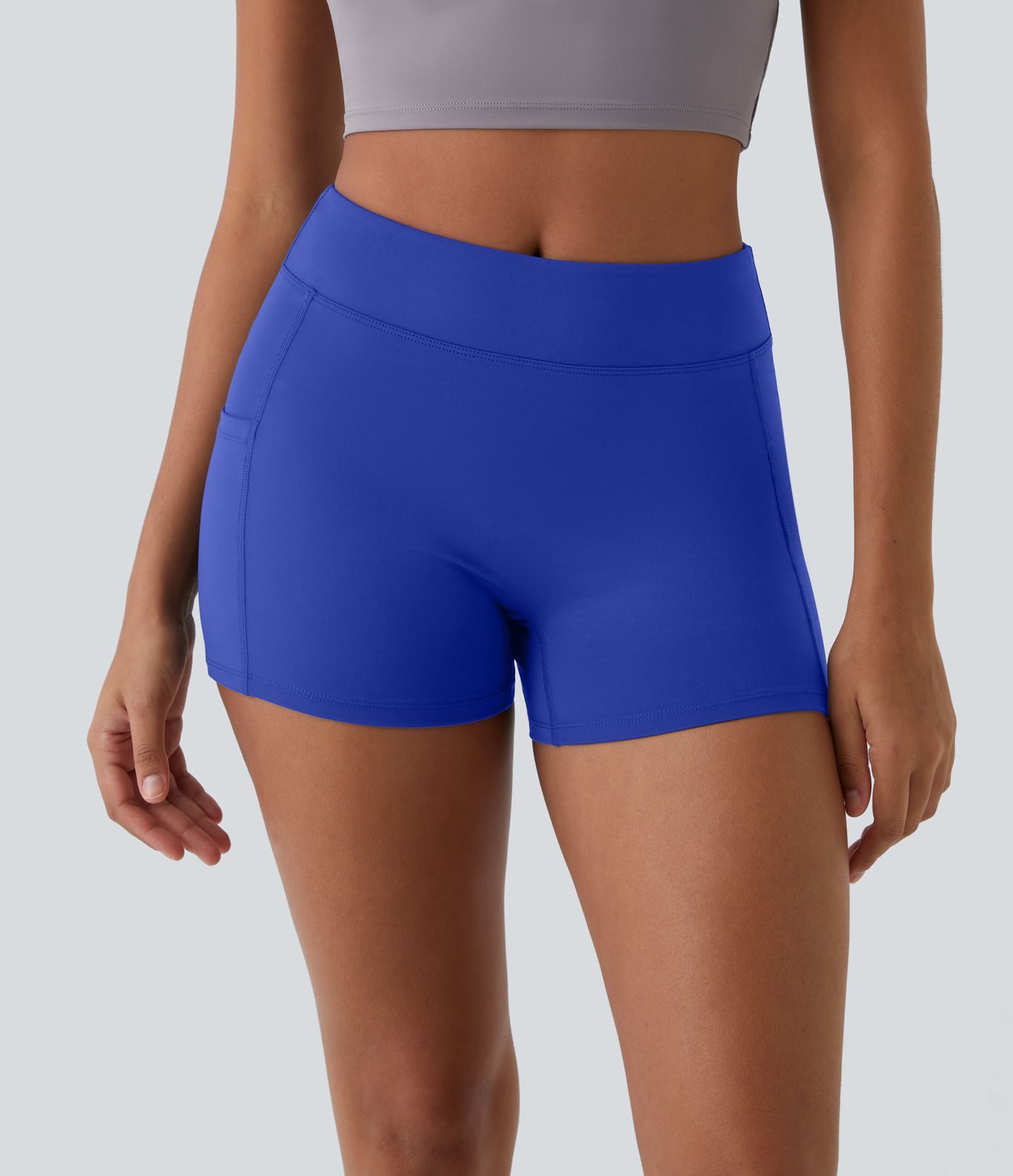 SoftlyZero™ Airy High Waisted Pocket Plain Cool Touch Yoga Shorts 3.5"-UPF50+