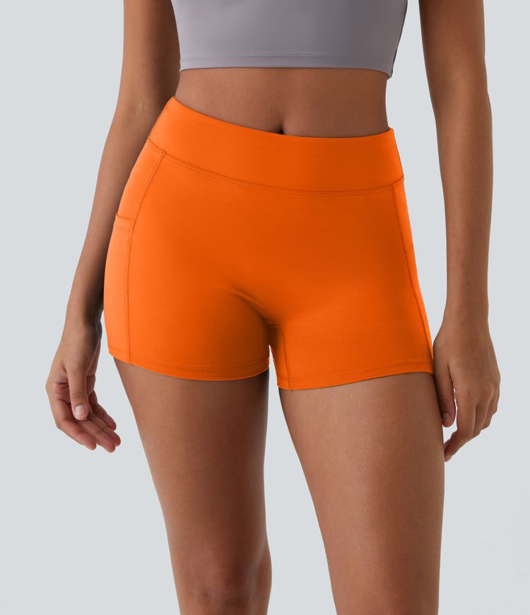 SoftlyZero™ Airy High Waisted Pocket Plain Cool Touch Yoga Shorts 3.5"-UPF50+