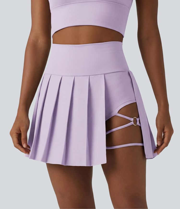 Breezeful™ - Plissierter 2-in-1 Minirock mit hohem Bund, Taschen und asymmetrischem Saum - schnelltrocknend, extralang Breezeful™ - Plissierter 2-in-1 Minirock mit hohem Bund, Taschen und asymmetrischem Saum - schnelltrocknend, extralang