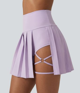 Breezeful™ - Plissierter 2-in-1 Minirock mit hohem Bund, Taschen und asymmetrischem Saum - schnelltrocknend, extralang Breezeful™ - Plissierter 2-in-1 Minirock mit hohem Bund, Taschen und asymmetrischem Saum - schnelltrocknend, extralang