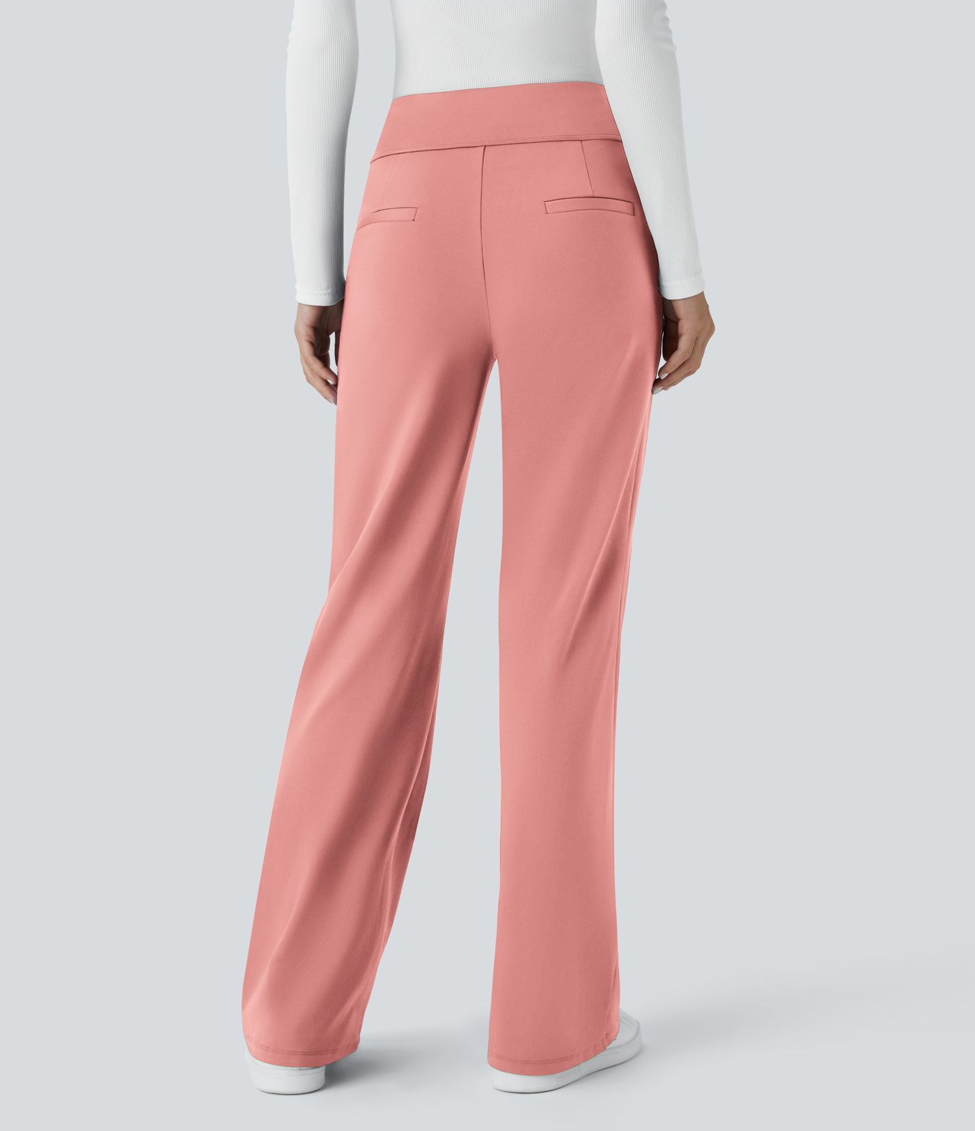 Pantalon tailleur évasé taille mi-haute Halara Flex™ DayStretch avec zip latéral et poches