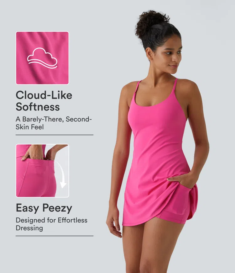 Vestido activo Softlyzero™ Plush sin espalda-Edición Easy Peezy
