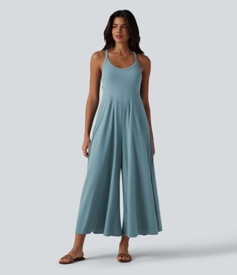 Breezeful™ combinaison fluide à encolure en U, à séchage rapide, style caraco, avec poches