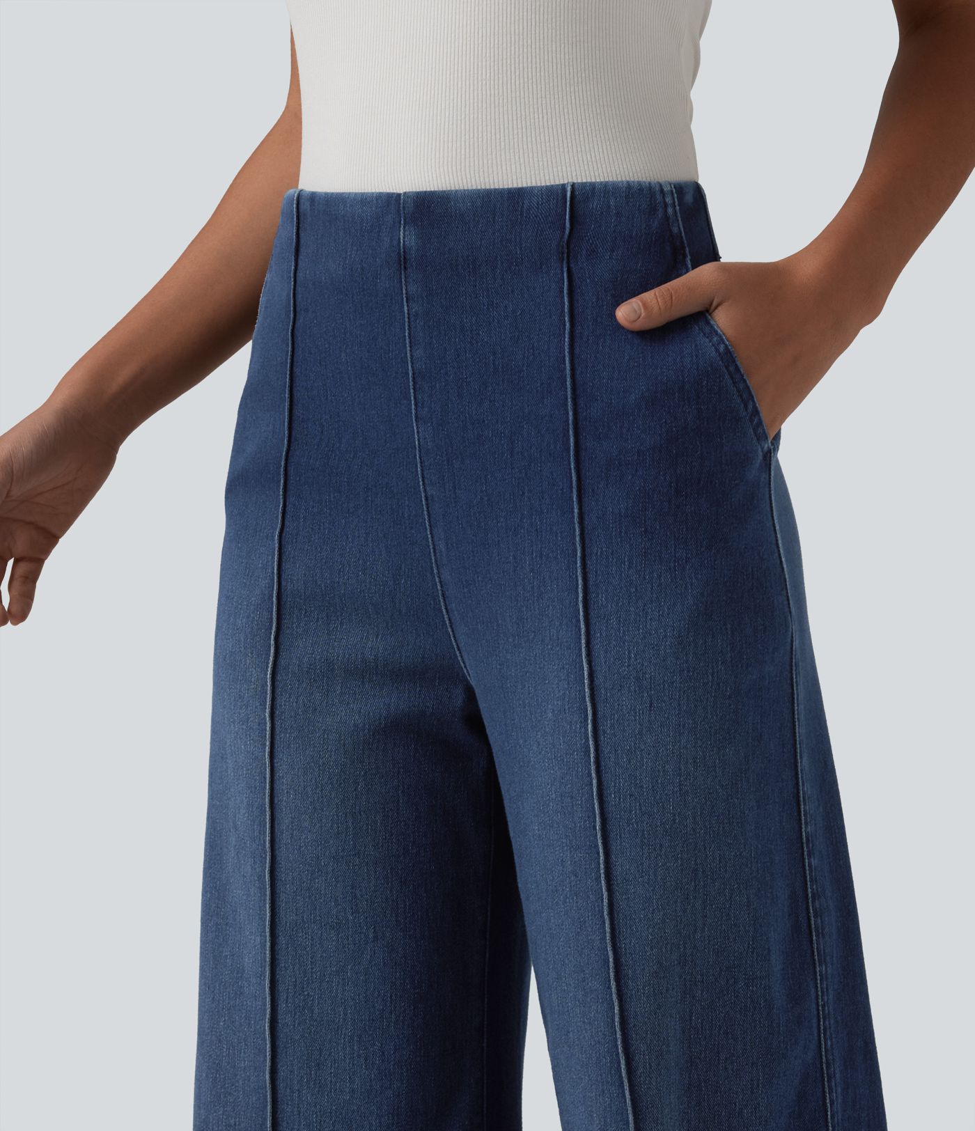 Halara Flex™ High Waisted Wide Leg Work Jeans with Pockets