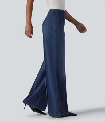 Halara Flex™ High Waisted Wide Leg Work Jeans with Pockets