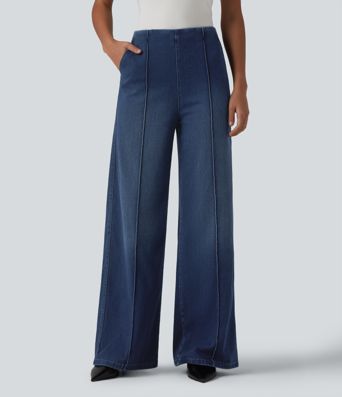 Halara Flex™ High Waisted Wide Leg Work Jeans with Pockets