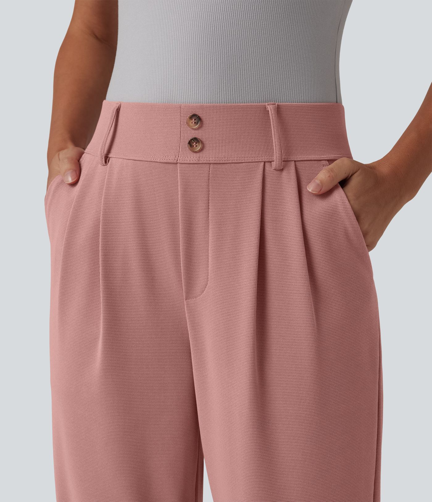 Halara Flex™ High Waisted Tapered Waffle Work Pants with Pockets