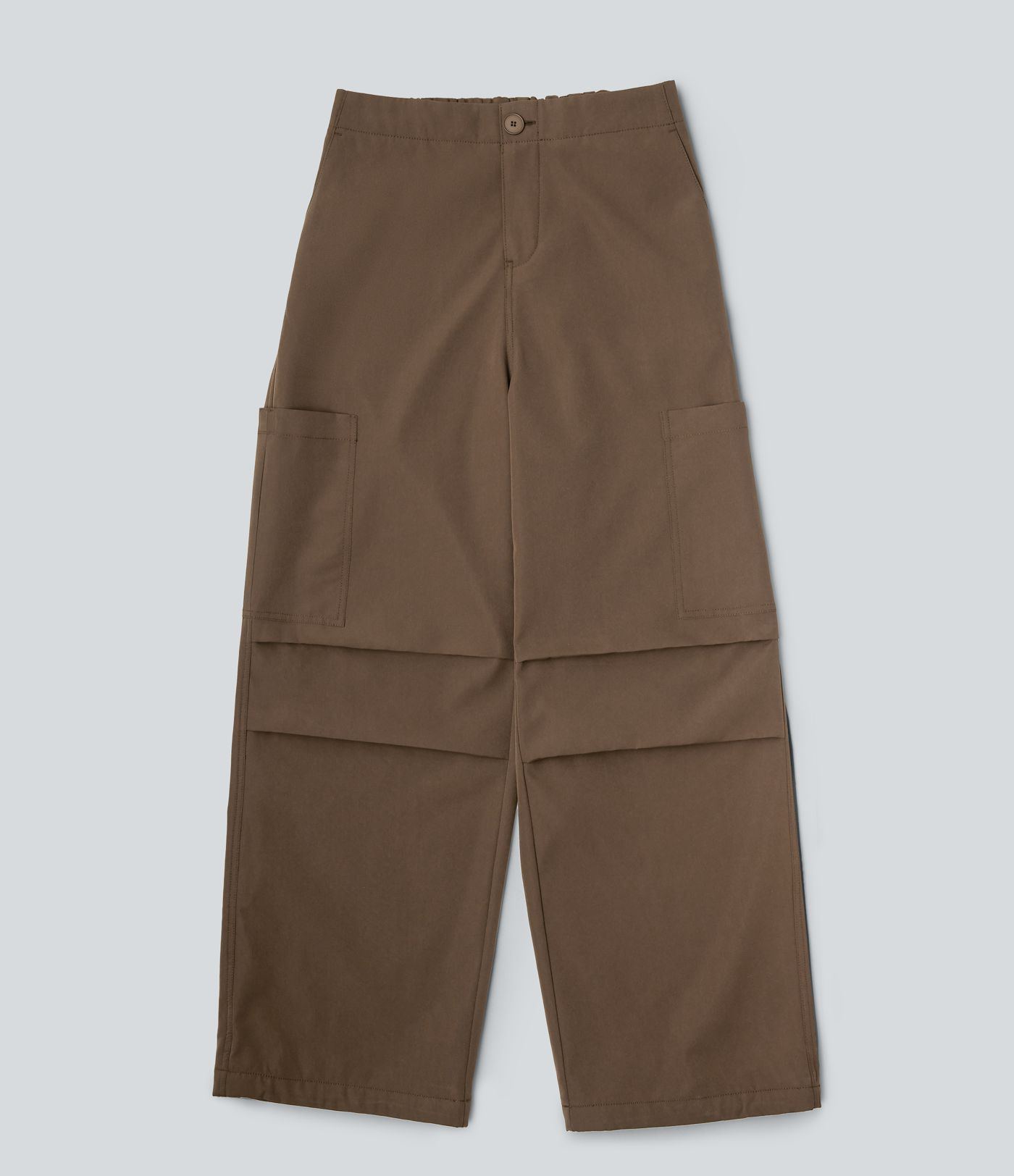 Pantalon parachute large fluide décontracté en polaire taille haute avec poches