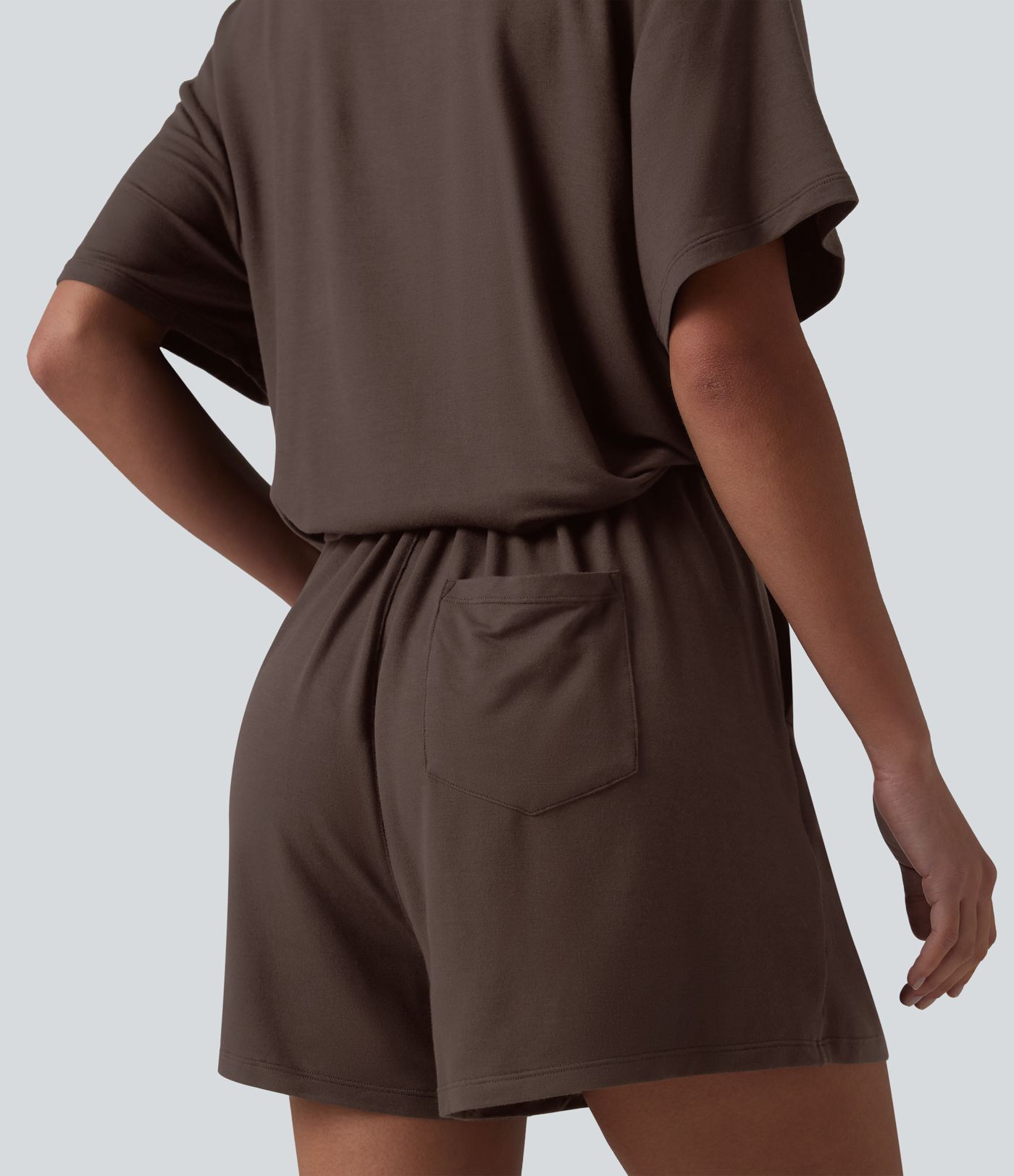 Lässiger Einteiler mit Henley-Ausschnitt und mehreren Taschen - Easy Peezy