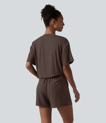 Lässiger Einteiler mit Henley-Ausschnitt und mehreren Taschen - Easy Peezy