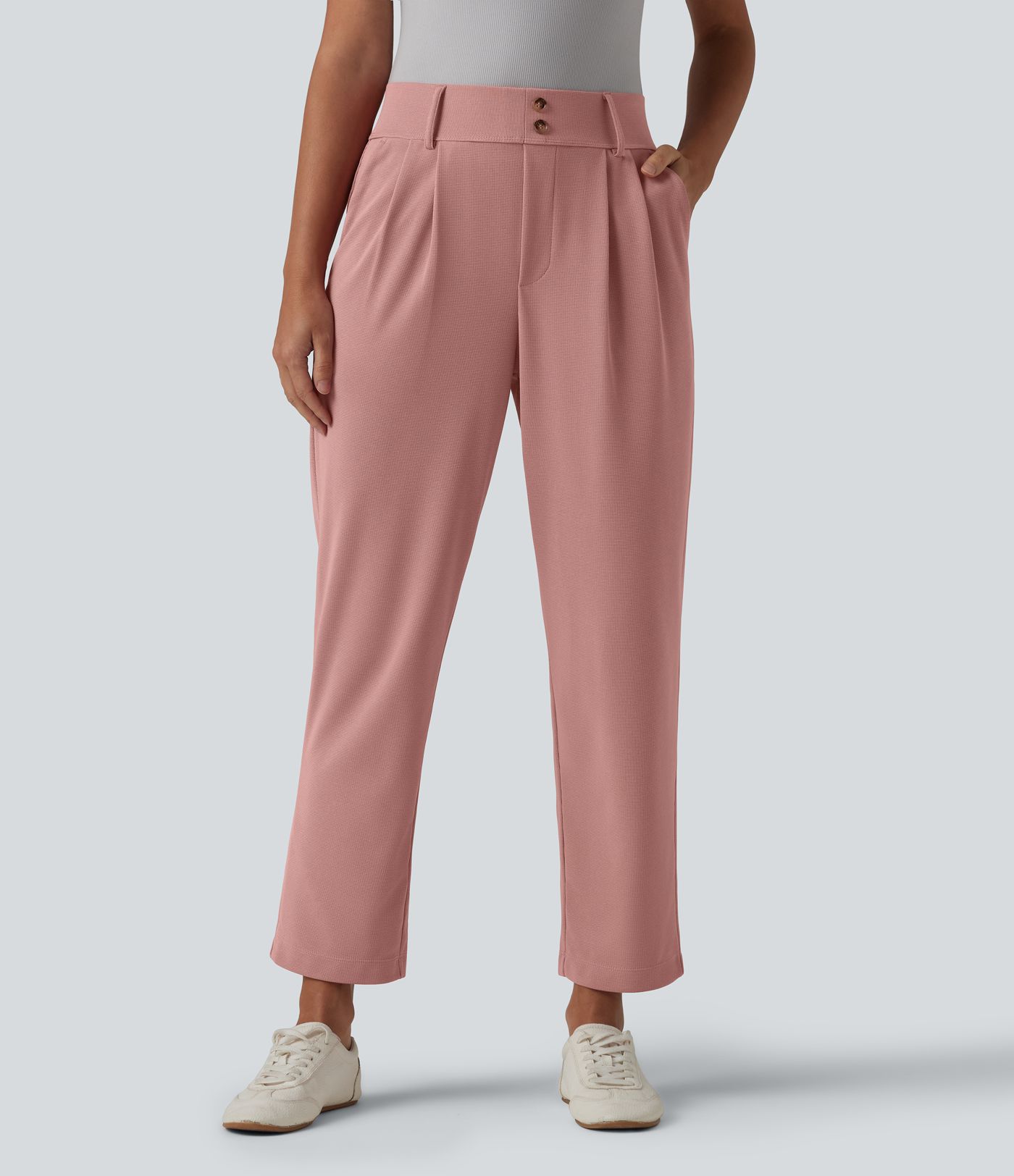 Halara Flex™ High Waisted Tapered Waffle Work Pants with Pockets