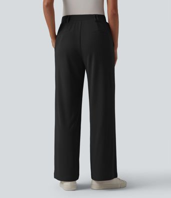 Halara Flex™ High Waisted Straight Leg Waffle Work Pants with Pockets
