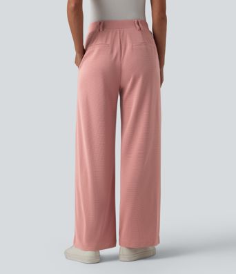 Halara Flex™ High Waisted Straight Leg Waffle Work Pants with Pockets