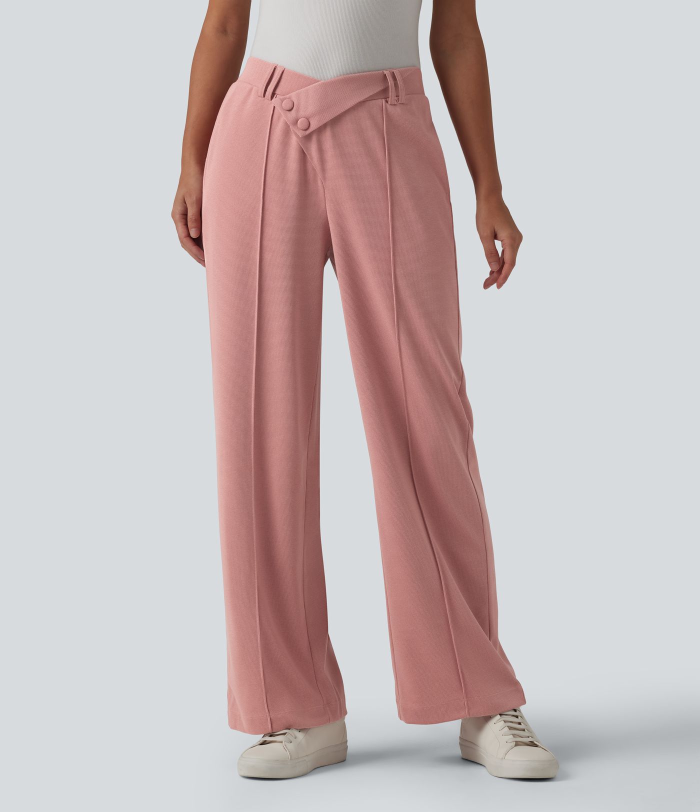 Halara Flex™ High Waisted Straight Leg Waffle Work Pants with Pockets